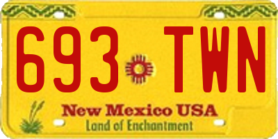 NM license plate 693TWN