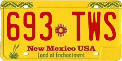 NM license plate 693TWS