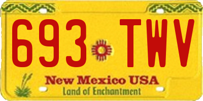 NM license plate 693TWV