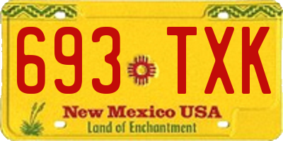 NM license plate 693TXK