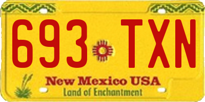 NM license plate 693TXN