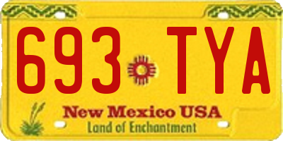 NM license plate 693TYA