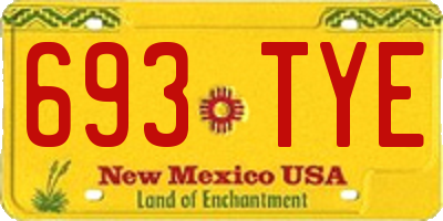 NM license plate 693TYE