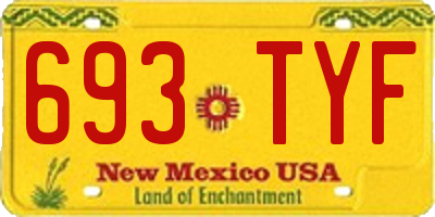 NM license plate 693TYF