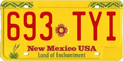 NM license plate 693TYI