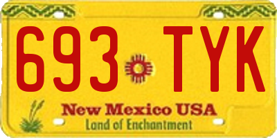 NM license plate 693TYK