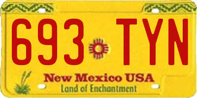 NM license plate 693TYN
