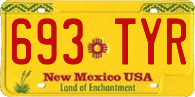 NM license plate 693TYR