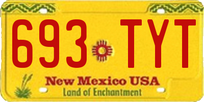 NM license plate 693TYT