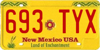 NM license plate 693TYX