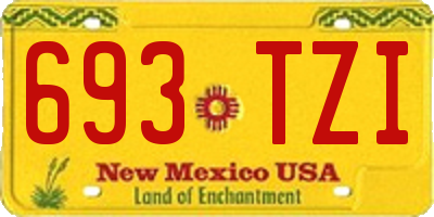 NM license plate 693TZI