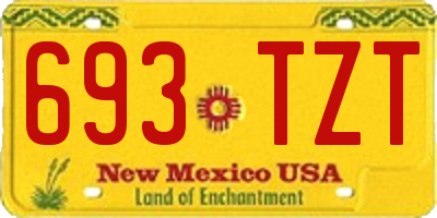 NM license plate 693TZT