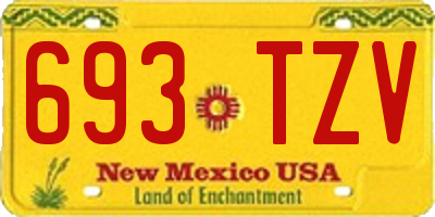 NM license plate 693TZV