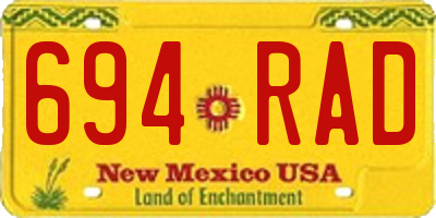 NM license plate 694RAD