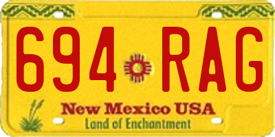 NM license plate 694RAG