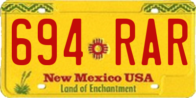 NM license plate 694RAR