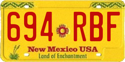 NM license plate 694RBF