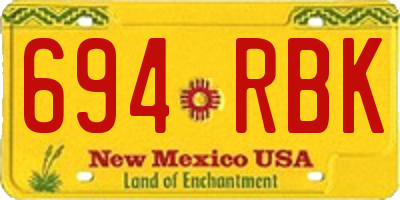 NM license plate 694RBK