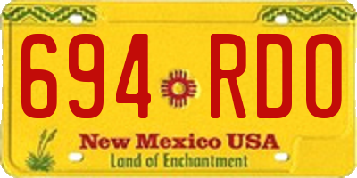 NM license plate 694RDO