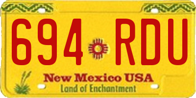 NM license plate 694RDU