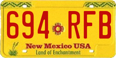 NM license plate 694RFB