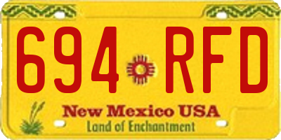 NM license plate 694RFD