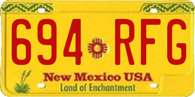 NM license plate 694RFG
