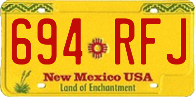 NM license plate 694RFJ