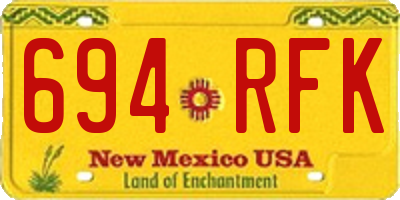 NM license plate 694RFK