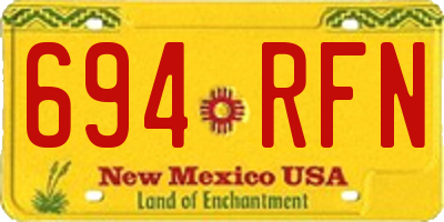 NM license plate 694RFN