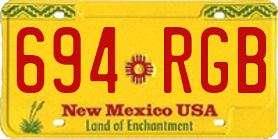 NM license plate 694RGB