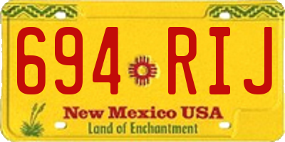 NM license plate 694RIJ