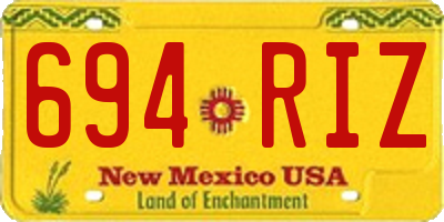NM license plate 694RIZ