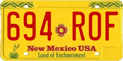 NM license plate 694ROF