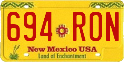 NM license plate 694RON