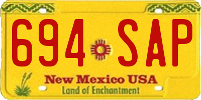 NM license plate 694SAP
