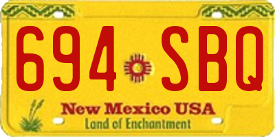 NM license plate 694SBQ