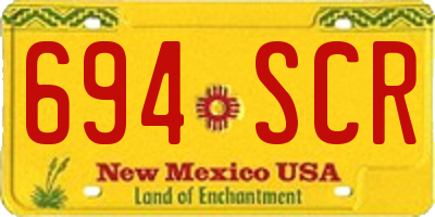 NM license plate 694SCR