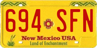 NM license plate 694SFN