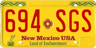 NM license plate 694SGS
