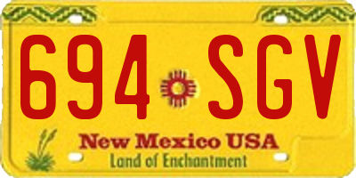 NM license plate 694SGV