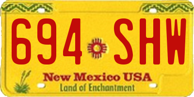 NM license plate 694SHW