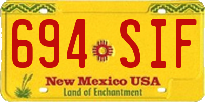 NM license plate 694SIF