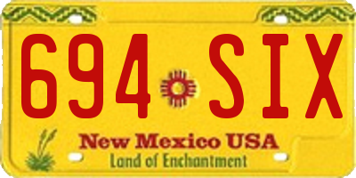 NM license plate 694SIX