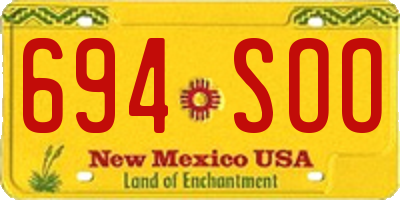 NM license plate 694SOO