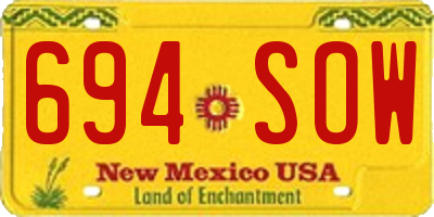 NM license plate 694SOW