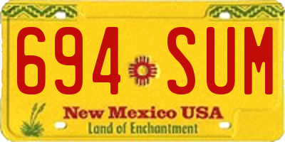 NM license plate 694SUM