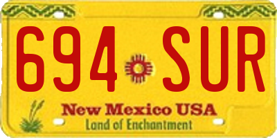 NM license plate 694SUR