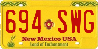 NM license plate 694SWG