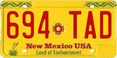 NM license plate 694TAD